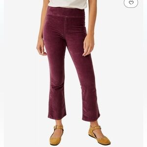 Free People In My Feelings Cropped Boot Velvet Pants Sz XS